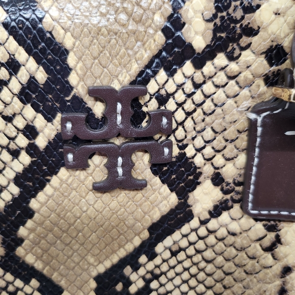 Tory Burch Exotic Leather Thea Mini Web Satchel Crossbody Bag-2 Straps *NWT* - Picture 5 of 12
